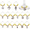 BENECREAT 15Pcs Thanksgiving Wine Glass Charms, Fall Wine Glass Identifiers
