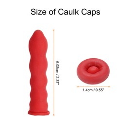 sourcing map 20pcs Caulk Caps Universal Fit Caulking Tube Caps Reusable Caulk Saver Cap Caulk Finishing Tool for Sealing & Preserving, Red