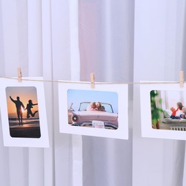 Warmhm Creative DIY Craft Set 10-Piece Paper Frame 13 x 18 cm for Photos Includes Hanging Cord and Clips Picture Frame for Individual Home Decoration White 18 3 x 13 4 cm