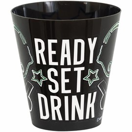 Unique Ready Set Drink' Black Plastic Shot Glasses (Pack of 8) - 2.13"x 2"x 2" - Stylish Design, Perfect for Football Kickoff Parties, Tailgating, Game-Day Events & Celebrations