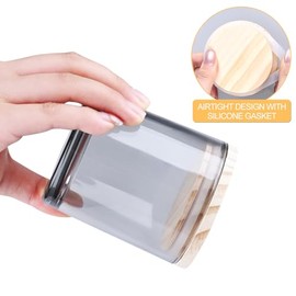 SHOWIN 8 OZ Thick Candle Jars for Making Candles 15 Pcs, Gray Empty Jars with Wood Lids for Candle Making, Sample Container,Clear Gray