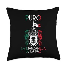 Mexican Pride Camisa Manzanilla De La Paz Jalisco Estado Mexico Escudo Eagle Throw Pillow, 18x18, Multicolor