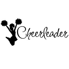 BooDecal Sport Series Cheerleader Silhouette Quote Wall Decal Mural Sticker Decor for Nursery Bedroom Living Room 42 inches x 17 inches