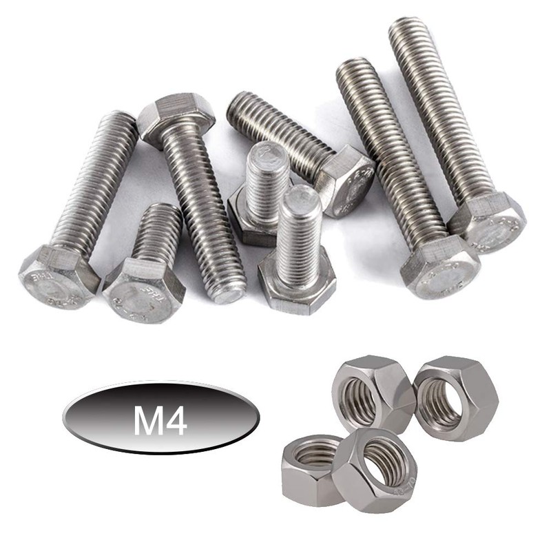 newlng M4 304 Hexagon Bolts Stainless Steel Bolts and Nuts