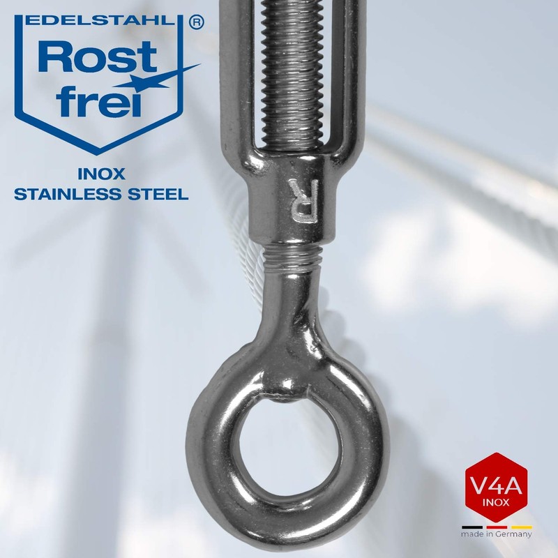 Stainless Steel Turnbuckle with Two Hooks Rust-Proof V4A According to