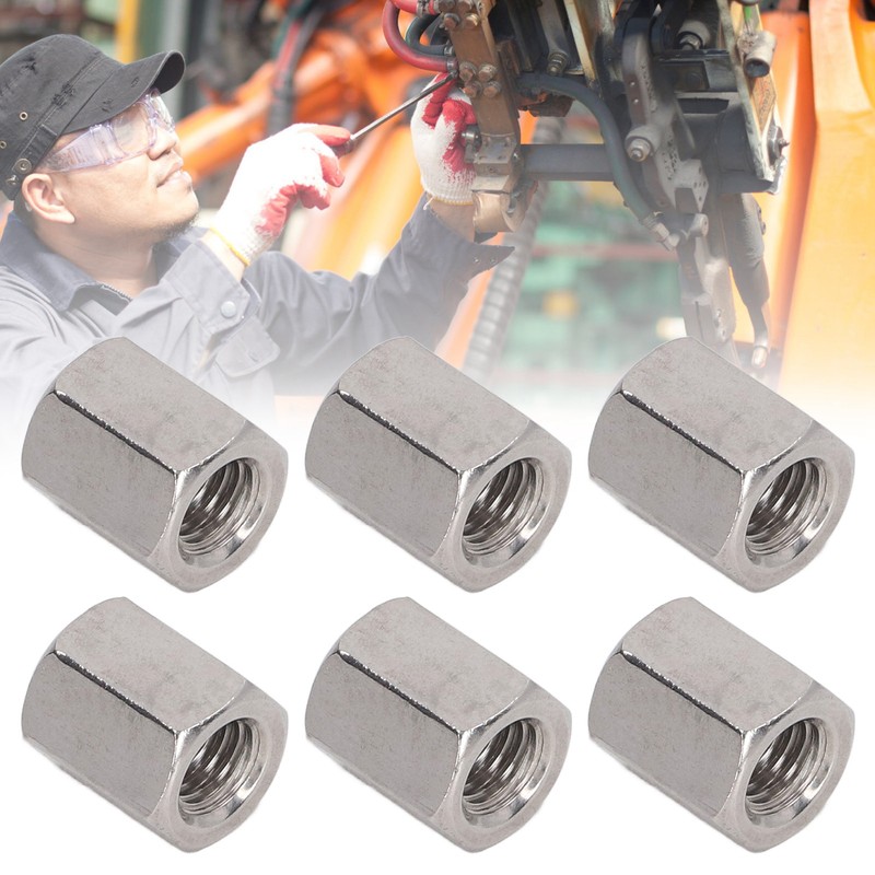 20 Pcs Hex Coupling Nut M8x1.25 L15mm 304 Stainless Steel