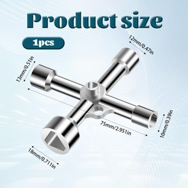 JJUNW Multifunctional triangular key set, 5-in-1 control cabinet key, universal key, cross key for barrier posts, electric water, gas meter, box, cabinet