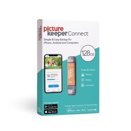 Picture Keeper Connect 128GB (Tangerine) USB Flash Drive for iPhone, Android, PC & Mac with 1 Year Warranty