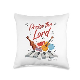 Praise The Lord – Psalm 150:6 Christian Church Worship Color Throw Pillow