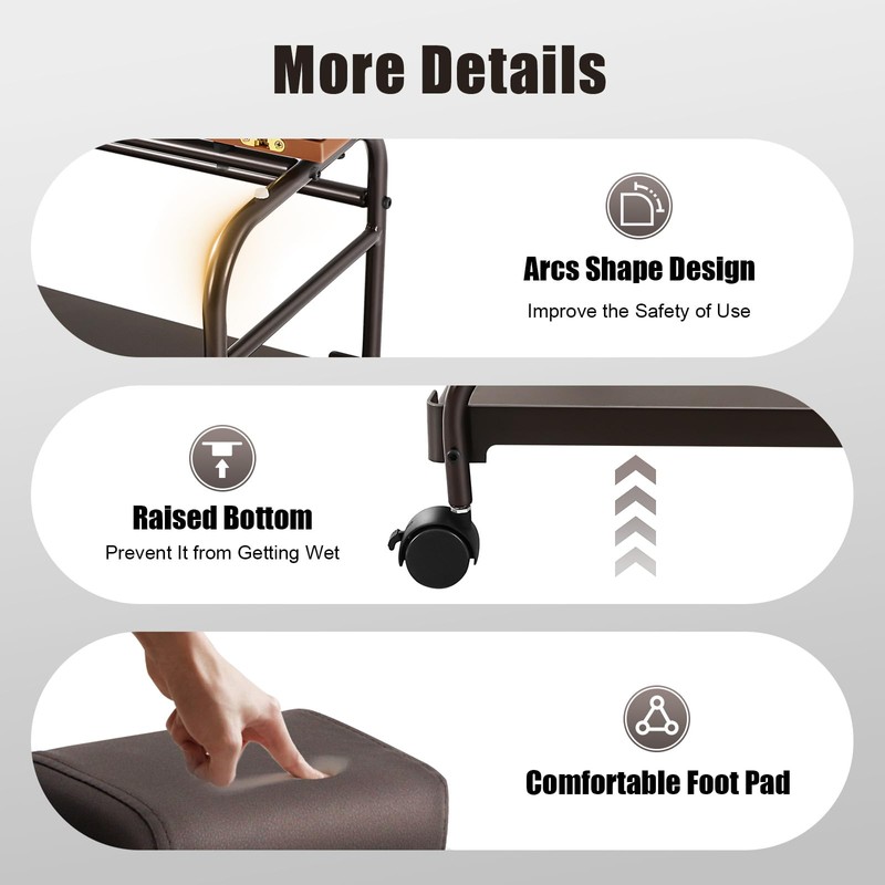 Pedicure Foot Rest, Portable Pedicure Foot Stool Spa Trolley, Foot