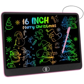 Electight 16 Inch Light Up LCD Writing Tablet, Colorful Doodle Scribbler Pad with Lock & Delete Function, Writing Board for Kids Age 2-9 Year Old Girls Boys, Learning Gift & Educational Toys - Pink