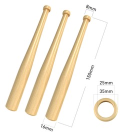 Generic Baseball Ornament Bat Sign Ball Rest Baseball Stand Baseball Holder Display Stand Collection Wood (Solid Wood, Set of 2)