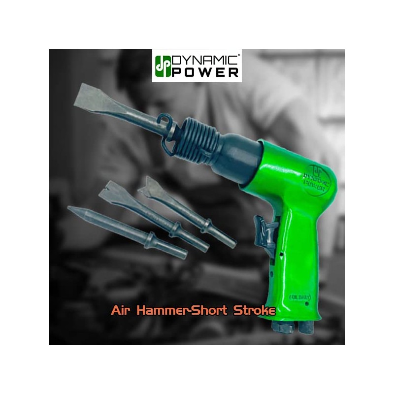 DYNAMIC POWER Short Barrel Air Hammer Kit with 4-Chisels, Alloyed