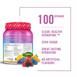 BioSteel Hydration Mix, Great Tasting Hydration with Zero Sugar, and No Artificial Flavours or Preservatives, Rainbow Twist Flavour, 100 Servings per Tub