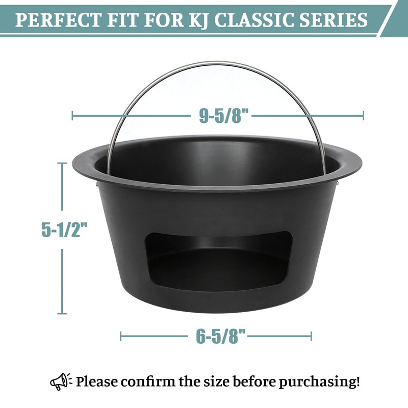 KAMaster Kamado Grill Ash Can with Foldable Handle - Carbon