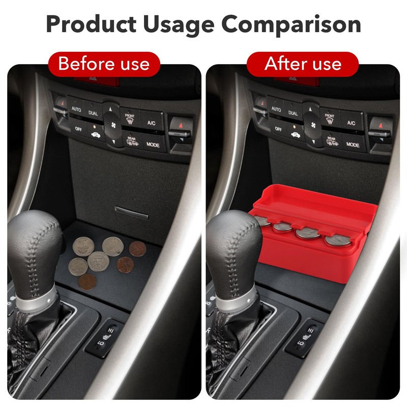 SINGARO Coin Holder for Car, Coin Change Organizer Compatible with