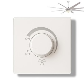 Wall Switch, Type 86 Ceiling Fan Speed Controller, 10A AC 220V, Continuous Speed Wall Switch for Ceiling Fan, White