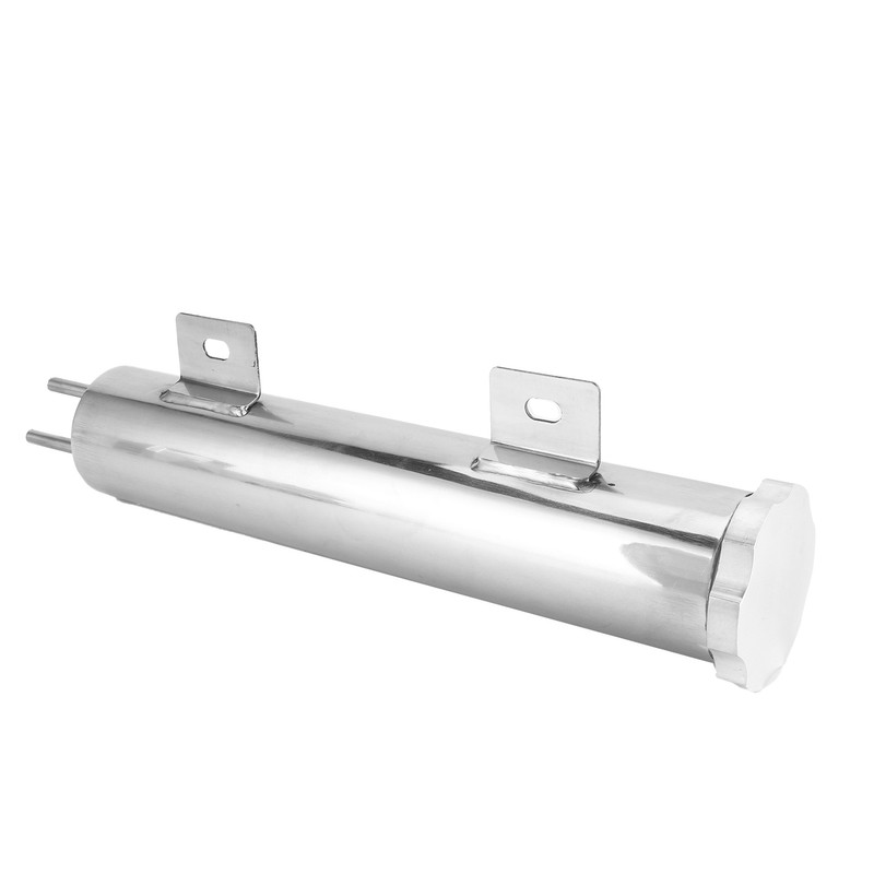 2x10in Stainless Steel Radiator Overflow Tank Recovery Bottle With Mounting