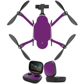 MightySkins Skin Compatible with GoPro Karma Drone Headphones wrap Cover Sticker Skins Solid Purple