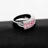 Uloveido Women's White Gold Plated Simualted Pink Topaz Ring, 7