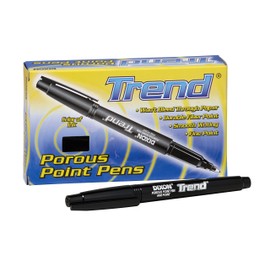 Dixon Trend Porous Point Pens, 12 Count, Black