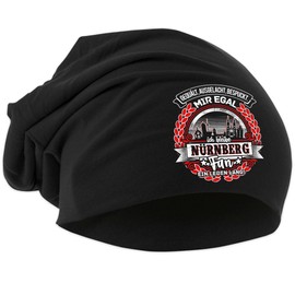 UGLYSHIRT Ein Leben lang Nuremberg Hat | Knitted Hat Nuremberg Sport Hat Logo Hat City Stretchy Beanie, black
