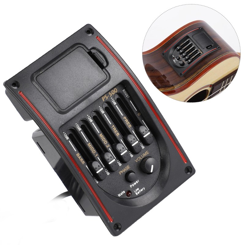 5 Band Acoustic Electric Guitar Preamp EQ Equalizer Pickup Tuner