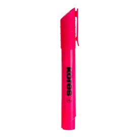 Kores - High Liner Plus: Pink Fluorescent Highlighter Pens, Chisel Tip and Water-based Ink, School and Office Supplies, Pack of 12