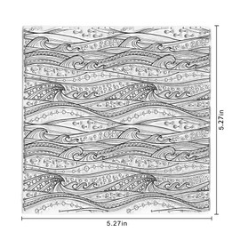 Summer Ocean Waves Background Clear Stamps for Card Making, Retro Sea Ripple Stamps Sea Wave Background Silicone Transparent Seal Stamps for DIY Embossing Scrapbooking Album Photo Decoration Craft
