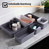 1x Drawer Organiser Set, Storage Box, One-Piece Separation System, Adjustable,