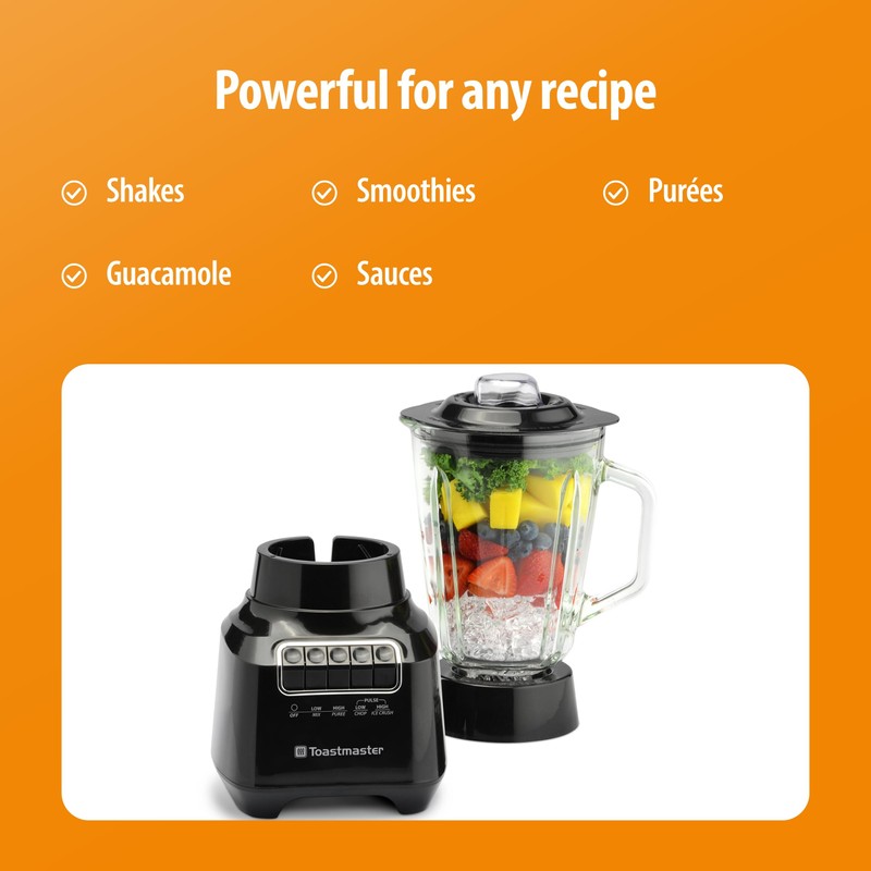 Toastmaster 400 Watt Blender with 48 oz Glass Jar -