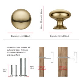 SAILING 10 Pack Cabinet Knob- Champagne Bronze Furniture Hardware Handles for Kitchen Cabinets Bedroom Dresser Wardrobe Cabinet Pulls