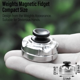 FREELOVE Magnetic Levitation Fidget Spinner - Roll Fidget Slider Anxiety Toy, Heavy Stainless Steel Finger Gyro - Haptic Clicker, Small Mini Fingertip Spiner - Hand Push EDC, Silent Premium Bearing