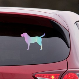 NBFU Decals Labrador Dog Animal Lover 1 (Holographic Opal Purple) (Set of 2) Premium Waterproof Vinyl Decal Stickers for Laptop Phone Accessory Helmet Car Window Bumper Mug Tuber Cup Door Wall