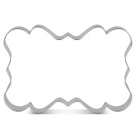 LILIAO Large Rectangle Fancy Plaque Cookie Cutter Frame Sandwich Fondant Biscuit Cutter - 5 x 3.6 inches - Stainless Steel - by Janka