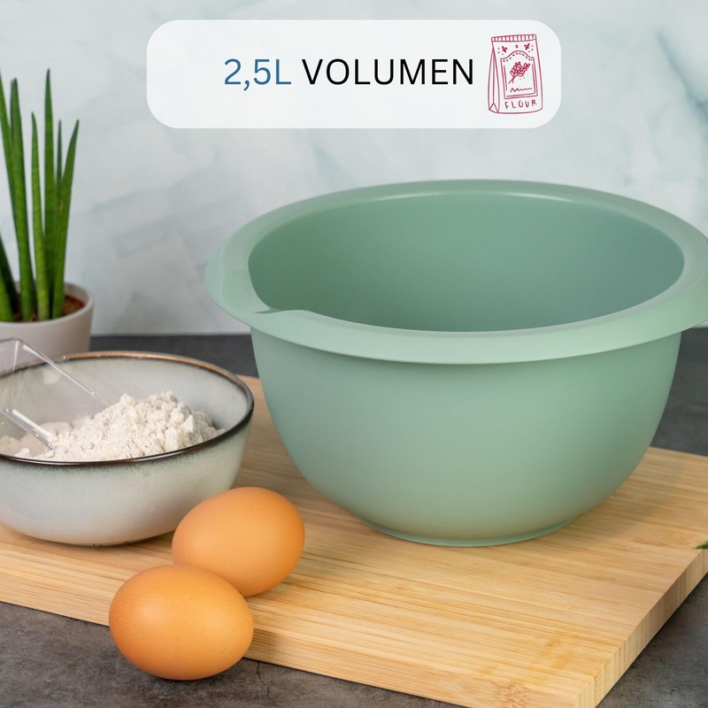 Westmark Mixing/Baking Bowl 2.5 L with Pouring Spout Plastic Mint