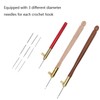 Crochet Hook, 3-Piece Embroidery Crochet Hooks with 9 Needles, Wooden