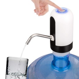 Water Bottle Pump 5 Gallon,Water Pump Dispenser Rechargeable One Button Water Pump Dispenser with Replaceable Suction Pipe and Outiet Pipe
