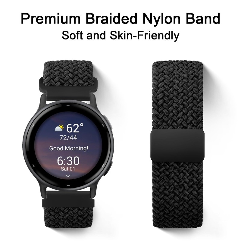 YOOSIDE 20mm Geflochten Elastische Armband mit Magnetverschluss für Garmin Vivoactive