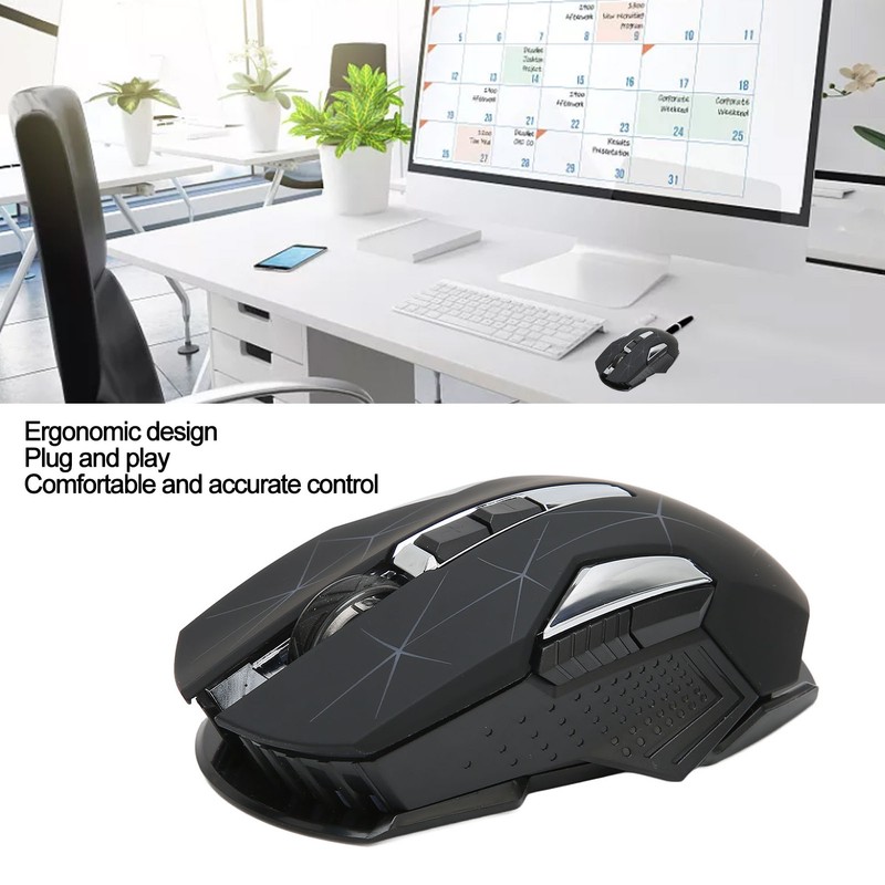 Wireless Mouse 2.4G Wireless Ergonomic Design 3 DPI Nonslip Roller