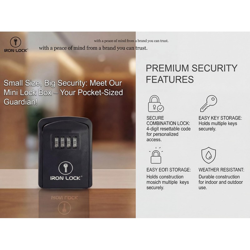 Iron Lock® Key Lock Box Wall Mount – Waterproof Heavy