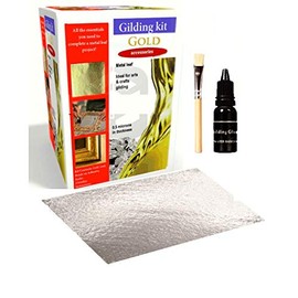 100 Sheets Gilding Silver Leaf Starter kit 7x5 (by pure gold UK)