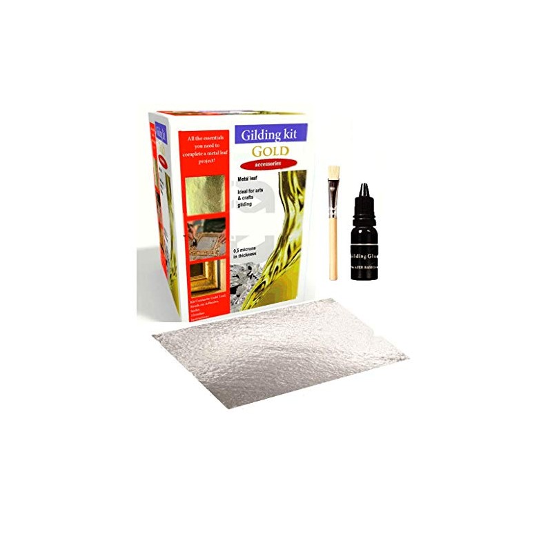 100 Sheets Gilding Silver Leaf Starter kit 7x5 (by pure
