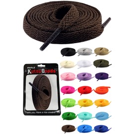 KutsuGoods Flat Shoelaces, Carefully Selected Materials, 39.4 inches (100 cm), 47.2 inches (120 cm), 55.1 inches (140 cm), 63.0 inches (160 cm), Width: 0.3 inches (8 mm), dark brown