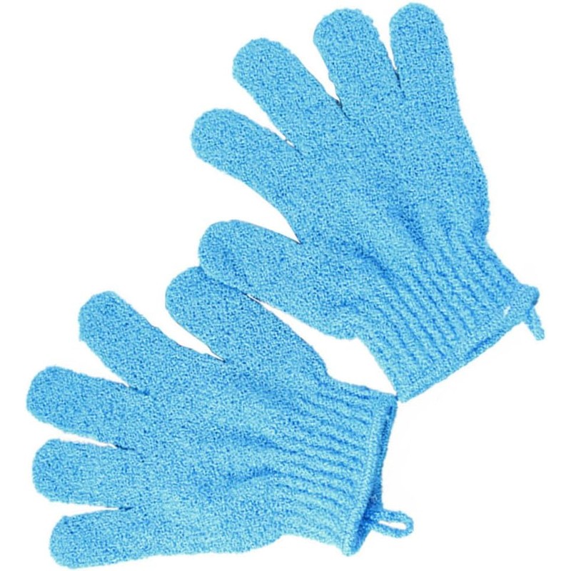 Guante Exfoliante de Baño de Nylon – VILLCASE Azul Talla