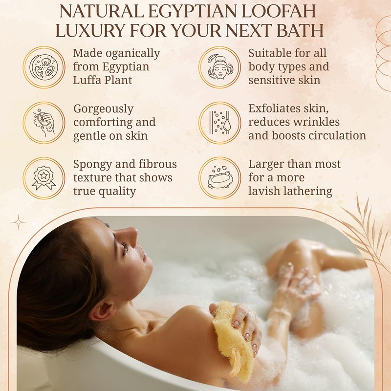 2 PCS Loofah Natural Shower, Kitchen Eco-Friendly, Cleaning Exfoliating Body