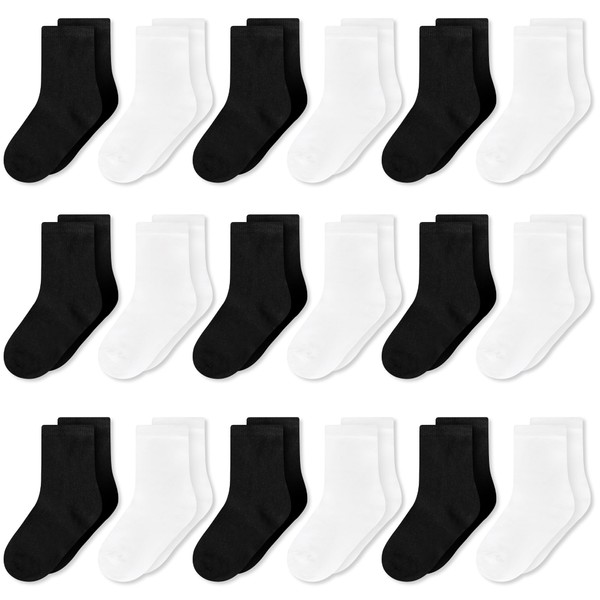 GENTABY Girls School Socks Black Boys - Kids Plain White