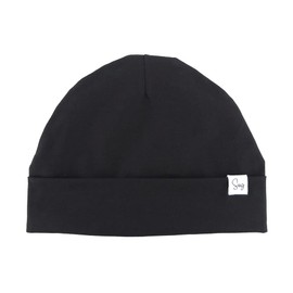 Sugarmelon Jersey Beanie Silky Satin Lined Hat Bonnet for Newborn Baby Boys Girls Toddler Infant Little Kids Beanies Caps(0-6M,001 Cott Black)