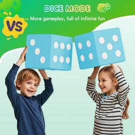 UMOMO 6 PCS Foam Climbing Blocks for Toddlers, Dice & Rock-Paper-Scissors Game Modes, Colorful Modular Play Set for Kids - Safe Indoor Activity Toy for Preschool Playroom (Green-Blue)