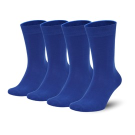Sakusock - Calcetines coloridos de algodón peinado para hombre, paquete de 4, Azul Real, 7-10